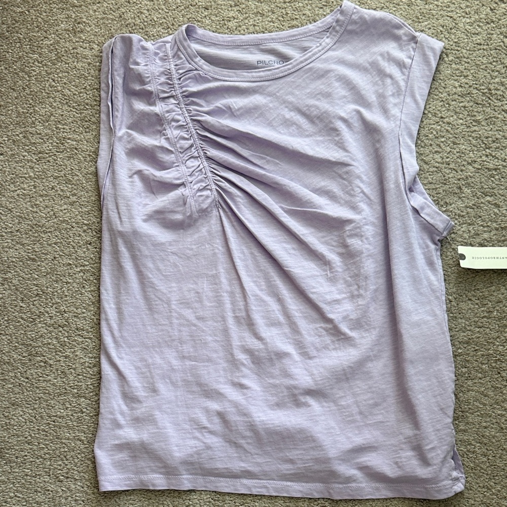 NWT Anthropologie Pilcro Lavender Ruched Shoulder Tank size xs